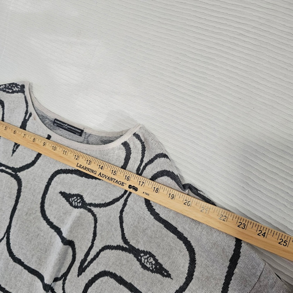 Peruvian Connection Grey Black Abstract Intarsia Knit Boxy Top‎ XS/S Peru - Picture 4 of 8